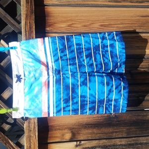 George Blue striped tiedye pattern shorts